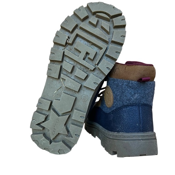 Carter’s Boys Duck Boots Size 2M Youth Blue Brown Waterproof Winter Snow Hiking - Picture 5 of 7